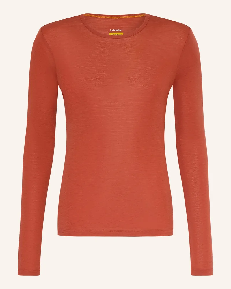 Icebreaker Funktionswäsche-Shirt 175 Everyday Aus Merinowolle braun Dunkelorange
