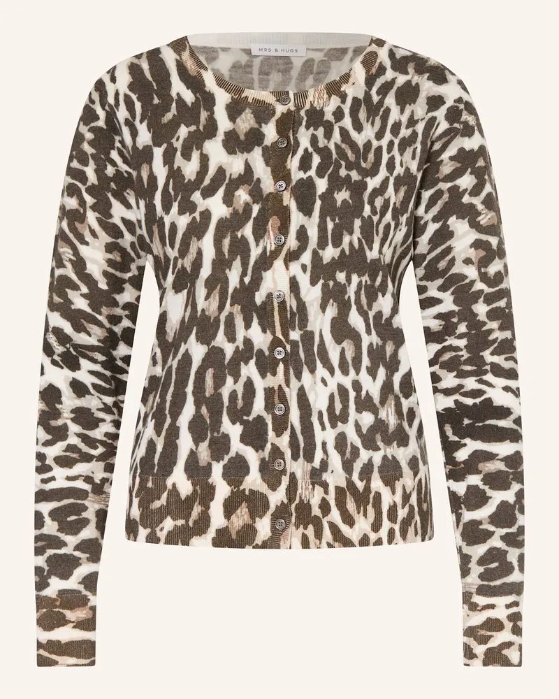Mrs & HUGS Strickjacke braun Creme