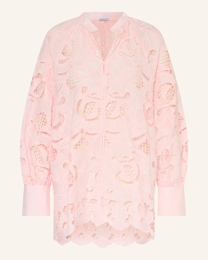 Mrs & HUGS Blusenshirt Mit Lochspitze rosa Rosa