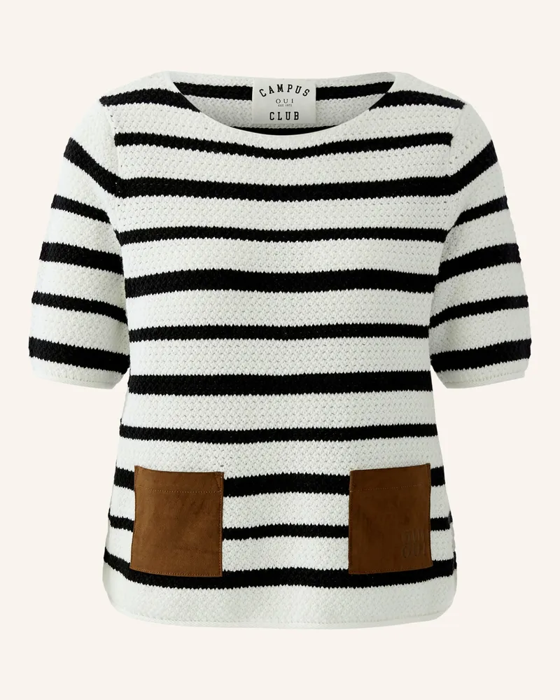 Oui  Strickshirt schwarz Schwarz