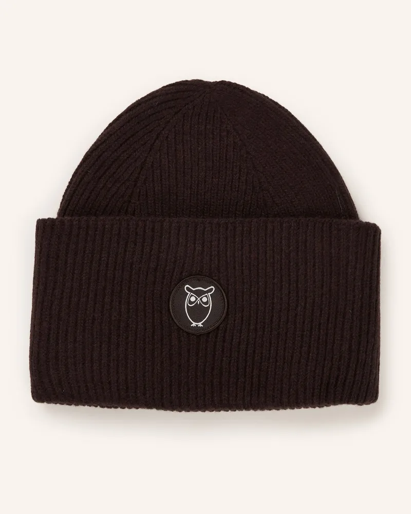 Knowledge Cotton Apparel Mütze Dunkelbraun