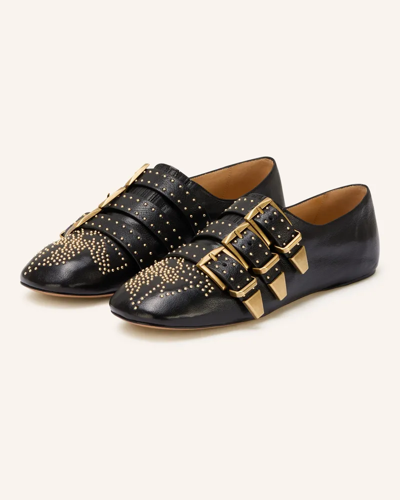 Chloé Ballerinas Susan Mit Nieten schwarz 001