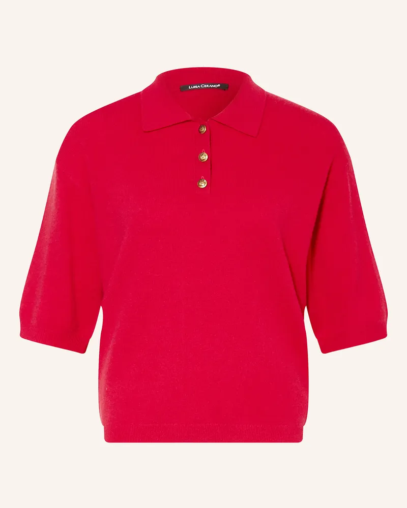 Luisa Cerano Strick-Poloshirt Mit 3/4-Arm rot Rot