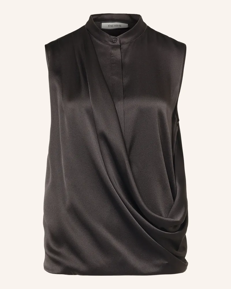 Reiss Blusentop Gia Aus Seide grau Dunkelgrau