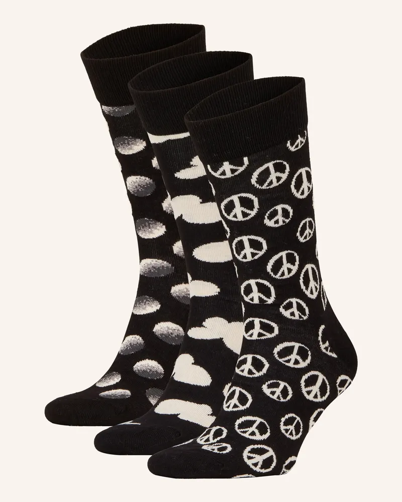 Happy Socks 3er-Pack Socken Mit Geschenkbox schwarz 9000
