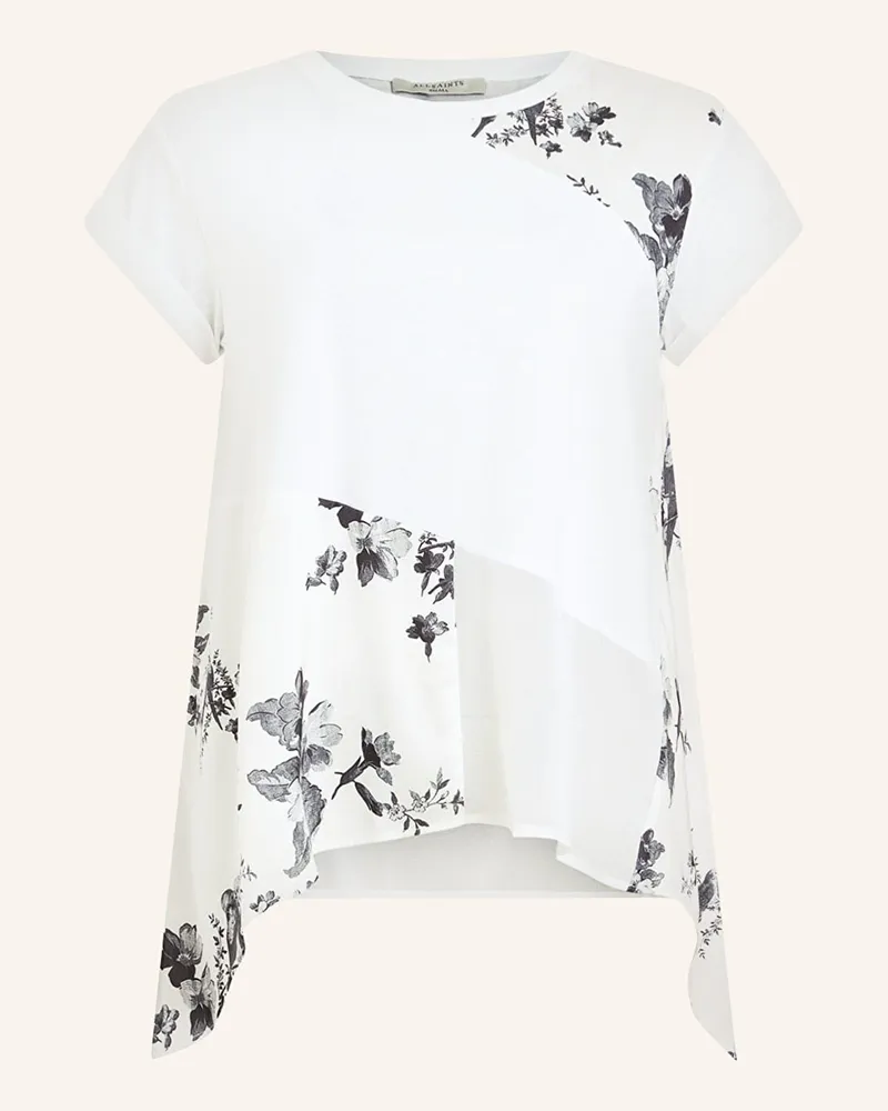 AllSaints T-Shirt ZALA IONA im Materialmix Weiss