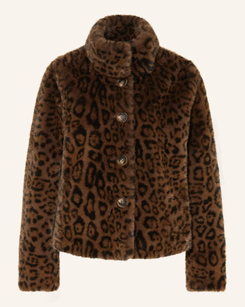 RINO & PELLE Kunstpelz-Jacke VIE Dunkelbraun