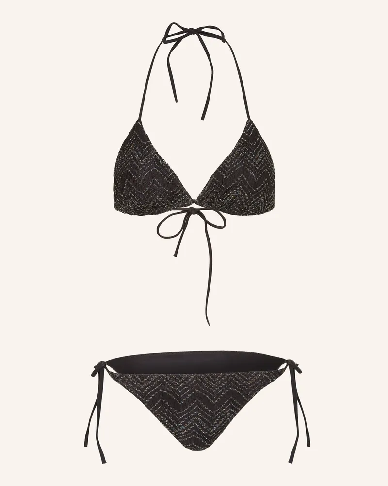 Missoni Triangel-Bikini mit Glitzergarn Schwarz