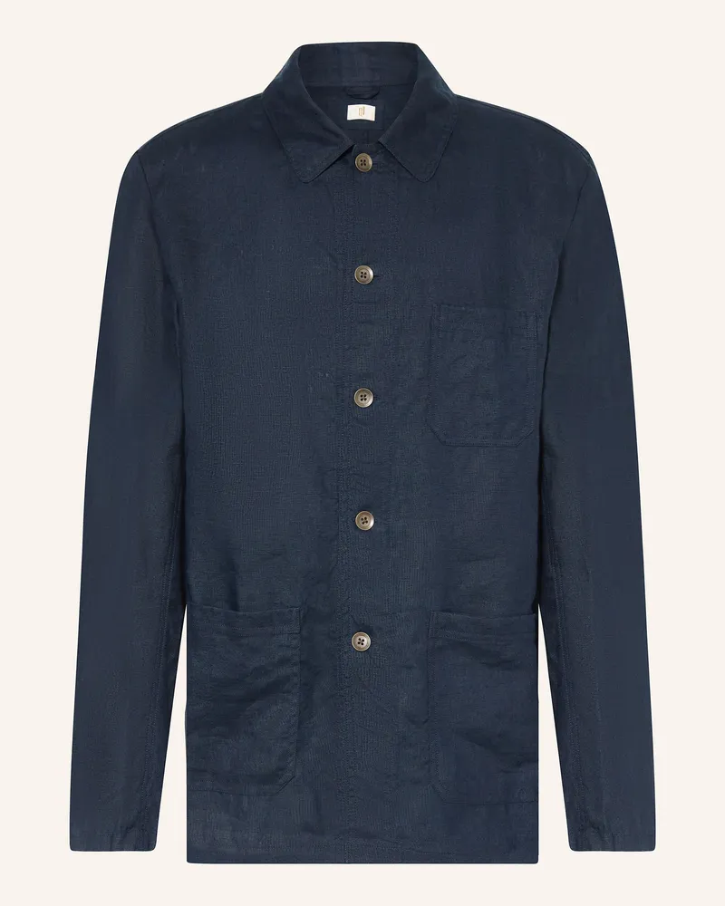 Q1 Leinen-Overjacket Dunkelblau