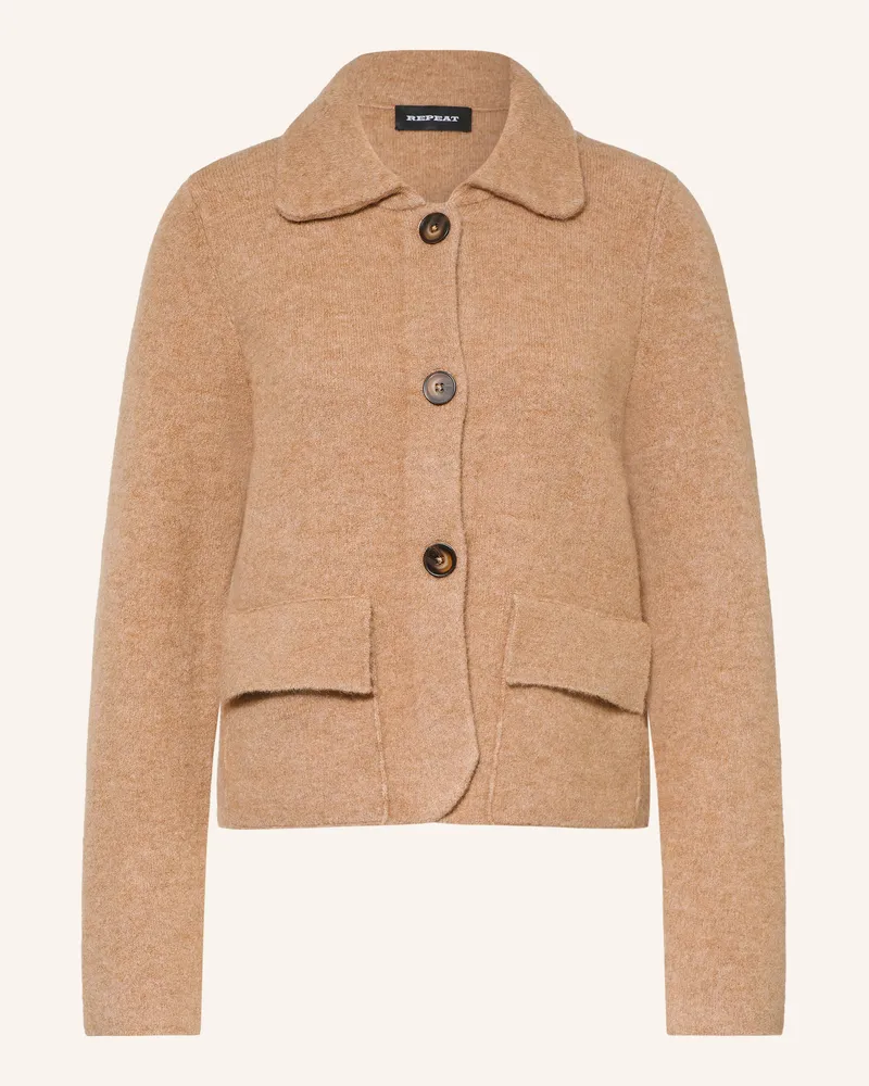 Repeat Strickjacke braun Camel