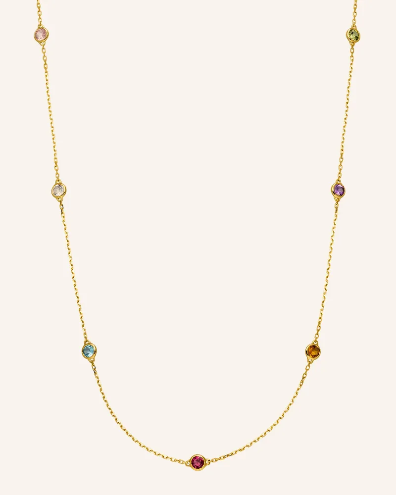 Leaf Halskette FINE GEMS aus 14 Karat Gelbgold Gold