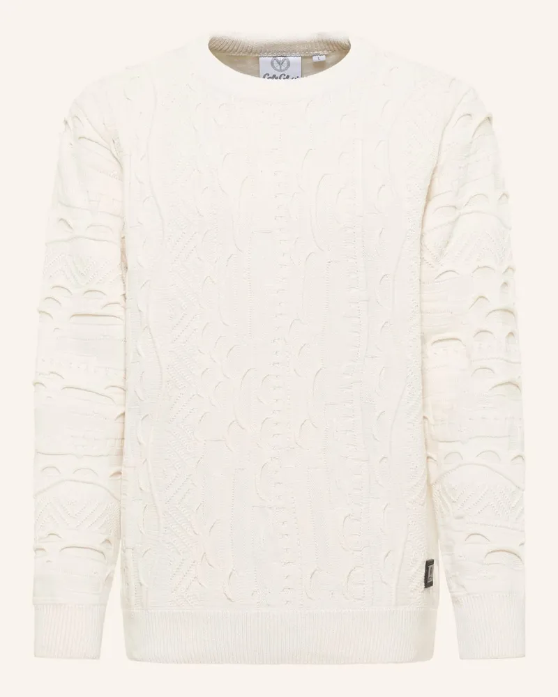 Carlo Colucci Unifarbener Strickpullover Esposini weiss Weiss