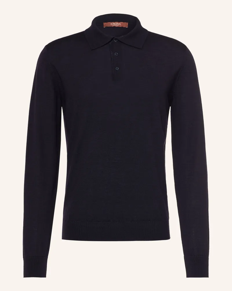 CRUNA Strick-Poloshirt blau Dunkelblau