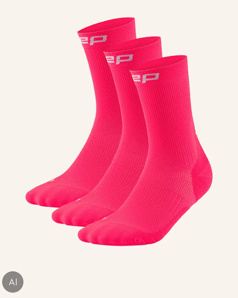 CEP Laufsocken Run 2-Pack Mid Cut Mit Kompression pink Pink
