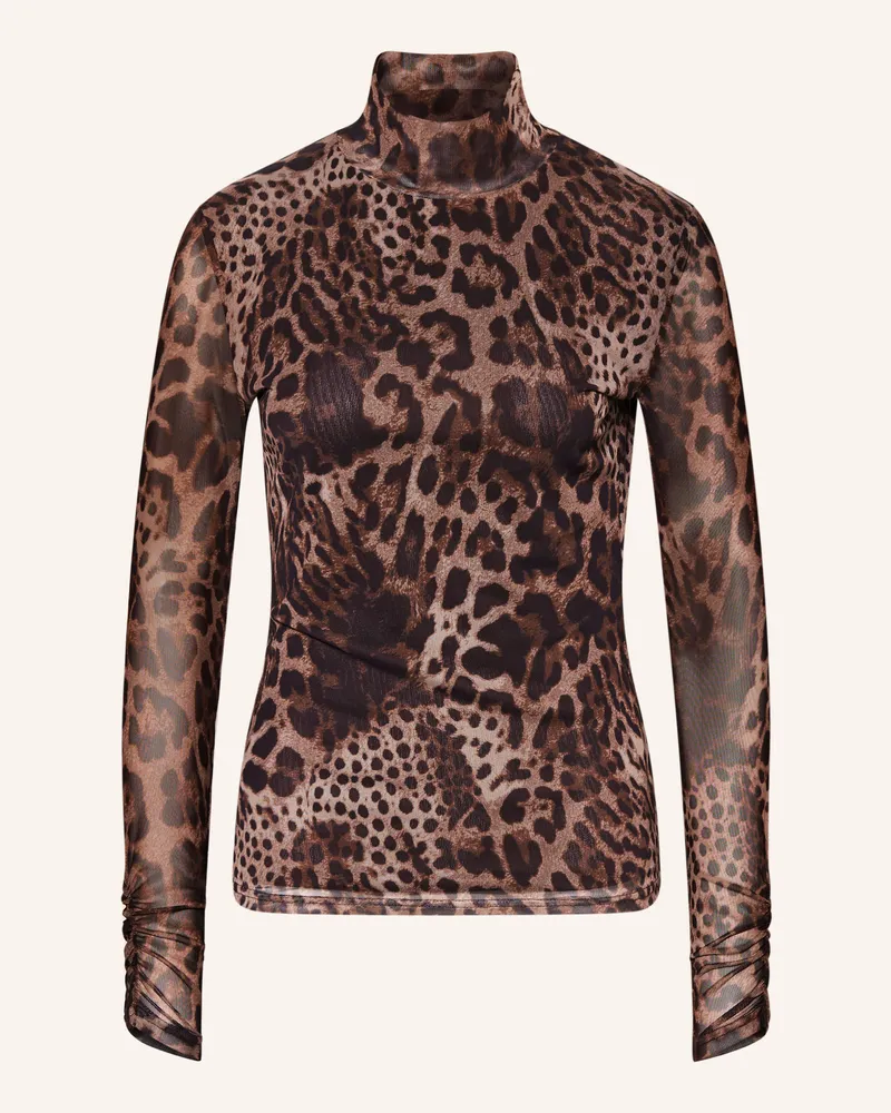 CATNOIR Longsleeve Aus Mesh braun Schwarz