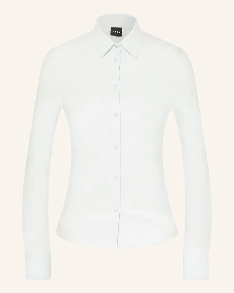 HUGO BOSS Hemdbluse BRONTA TUESDAY aus Jersey Hellblau