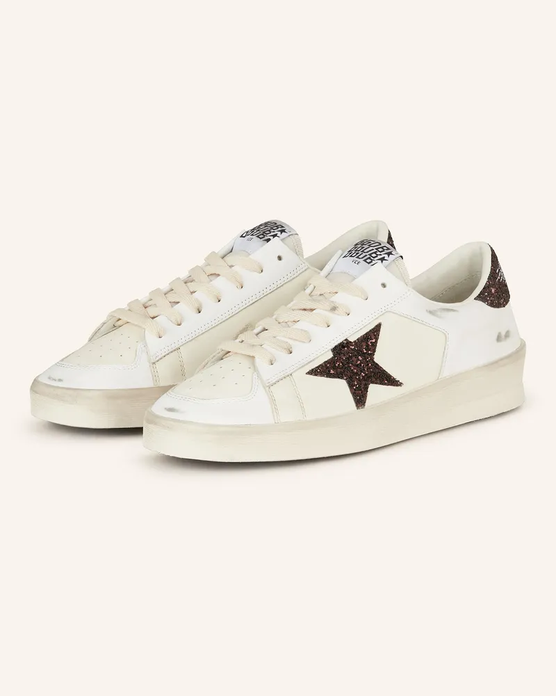 Golden Goose Sneaker STARDAN mit Pailletten Weiss