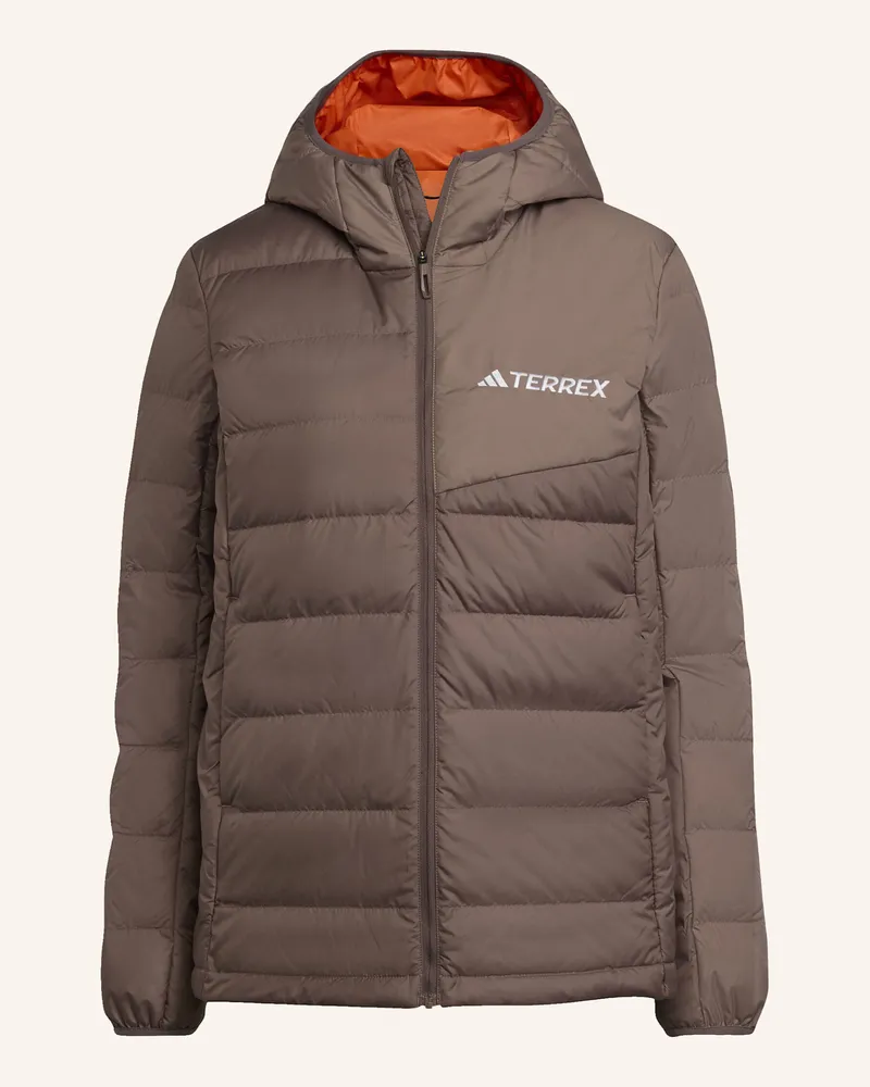 adidas TERREX MULTI LIGHT DOWN CLIMAWARM KAPUZENJACKE Braun
