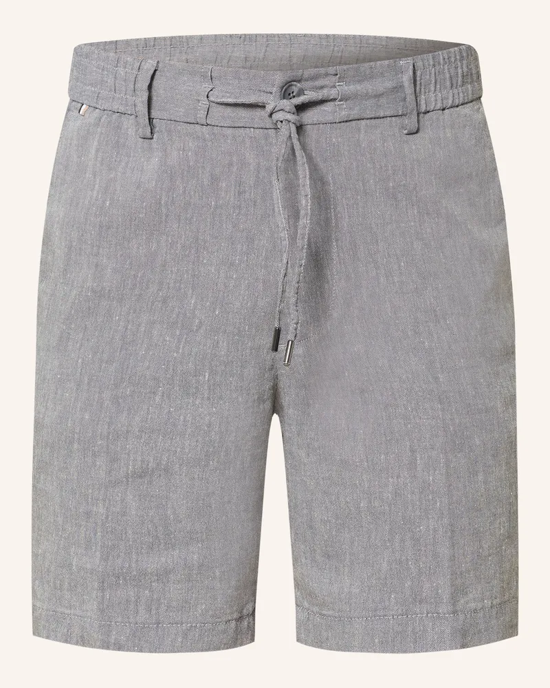 HUGO BOSS Shorts KANE mit Leinen Blaugrau