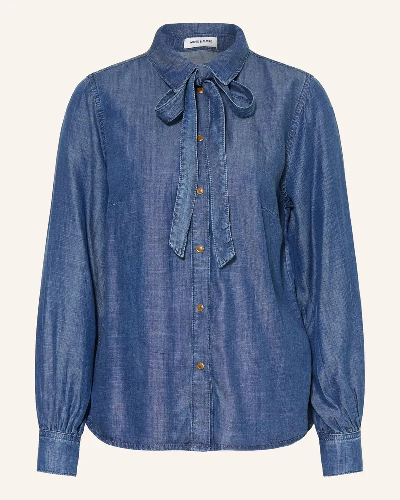 More & More Hemdbluse In Jeansoptik Mit Abnehmbarer Schluppe blau Blau