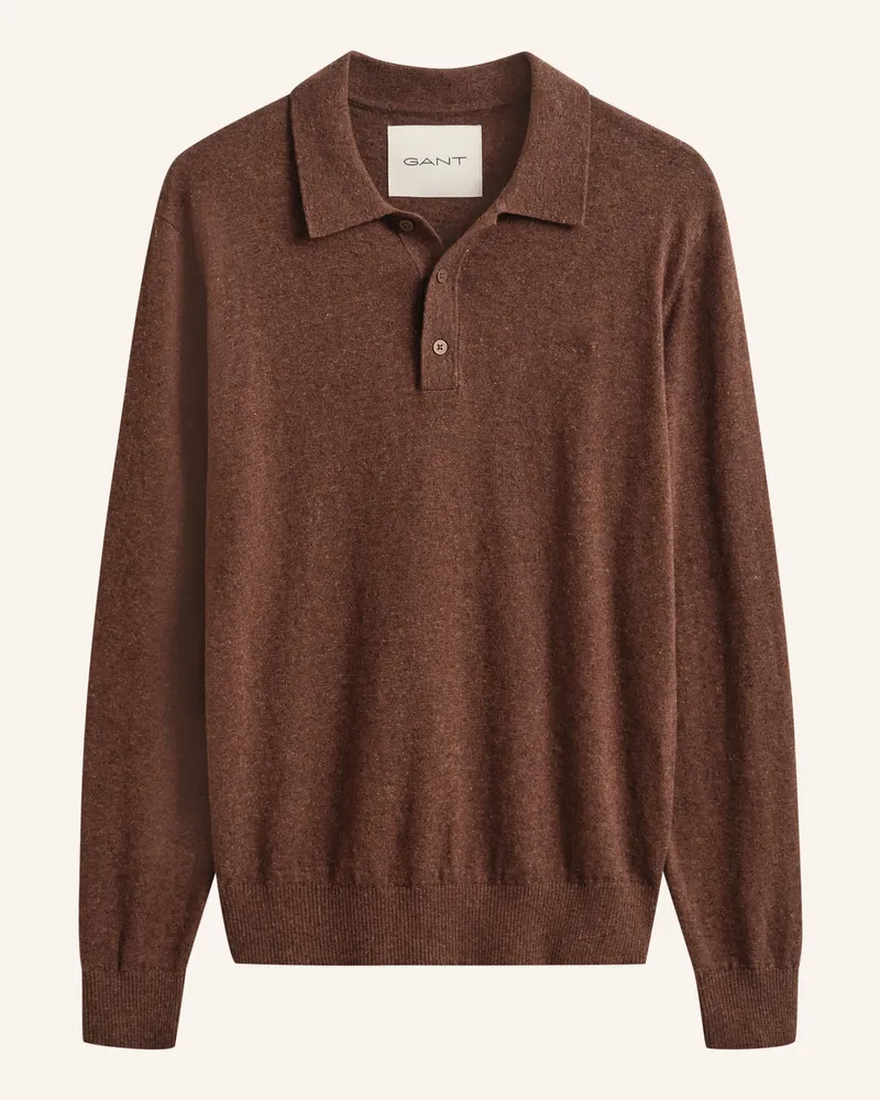 Gant Strick-Poloshirt Mit Leinen braun Braun
