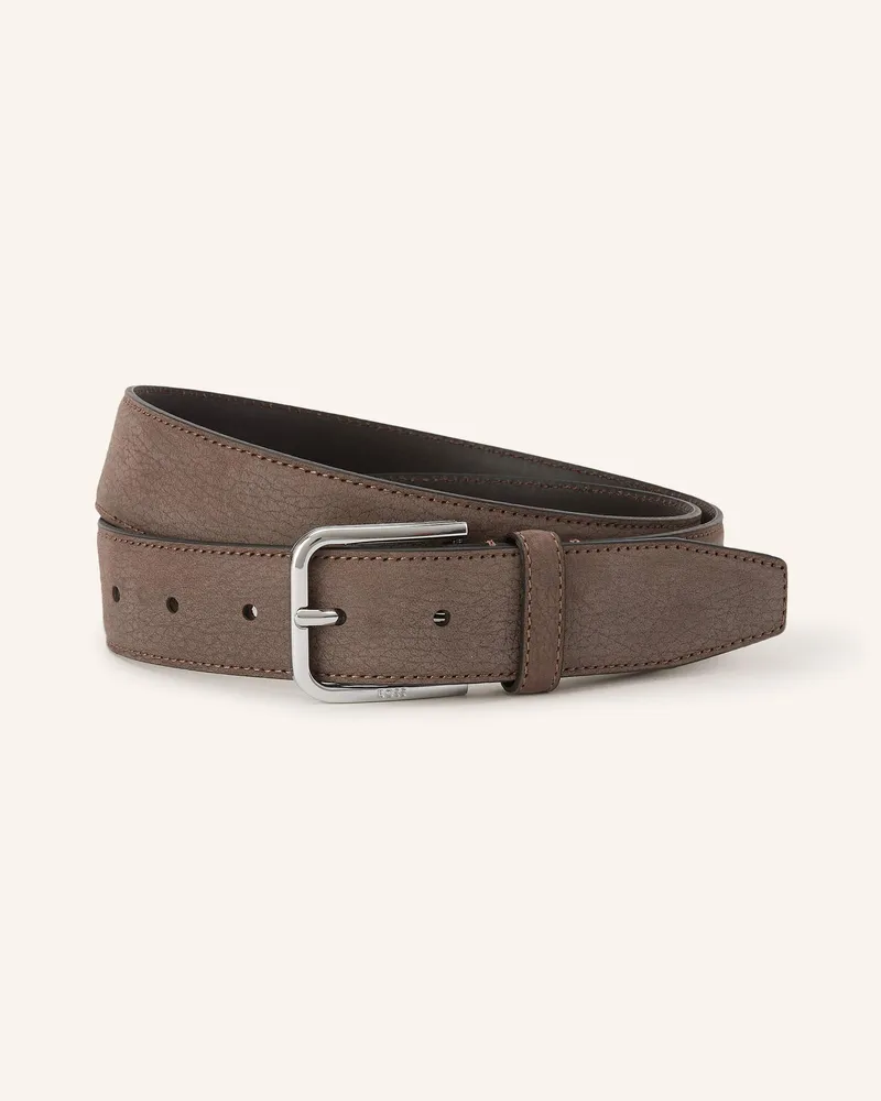 HUGO BOSS Ledergürtel MADISON Grau