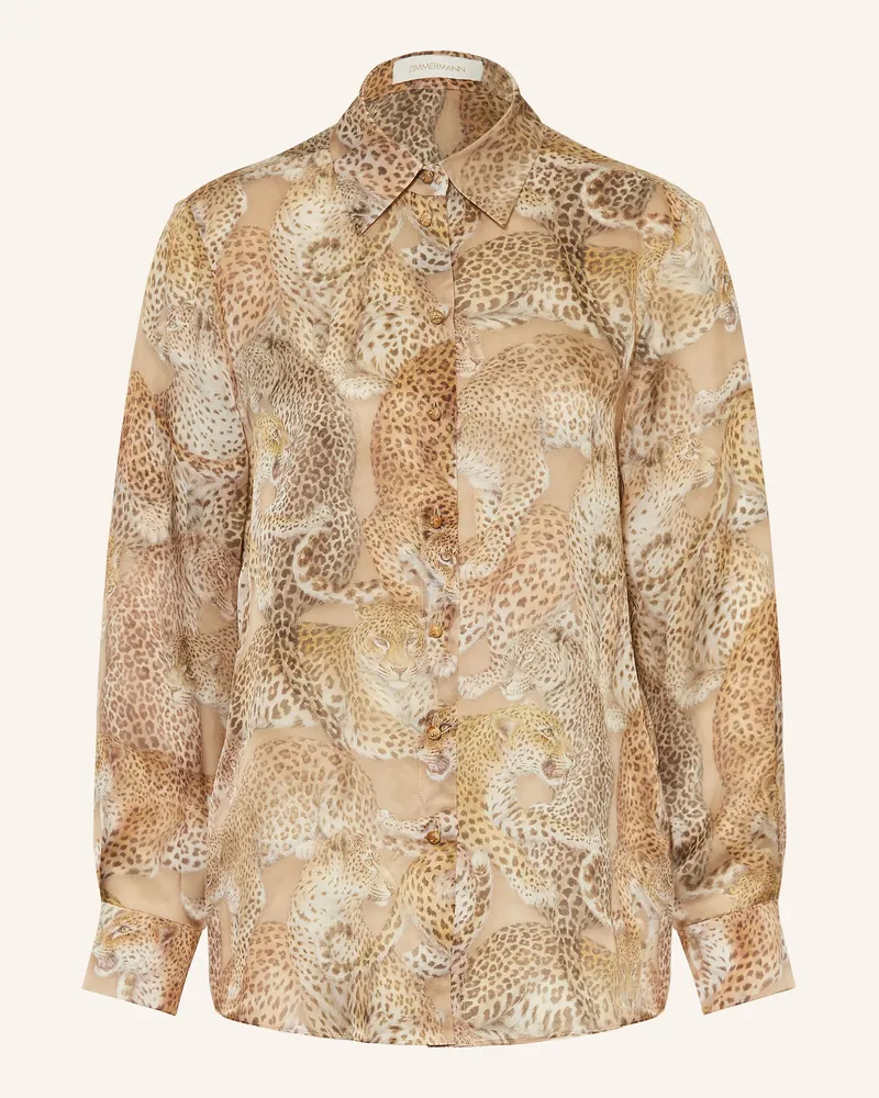 Zimmermann Hemdbluse REBELLION aus Seide Hellbraun