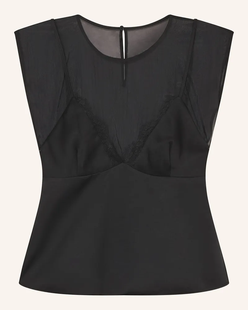 Claudie Pierlot Blusentop im Materialmix Schwarz
