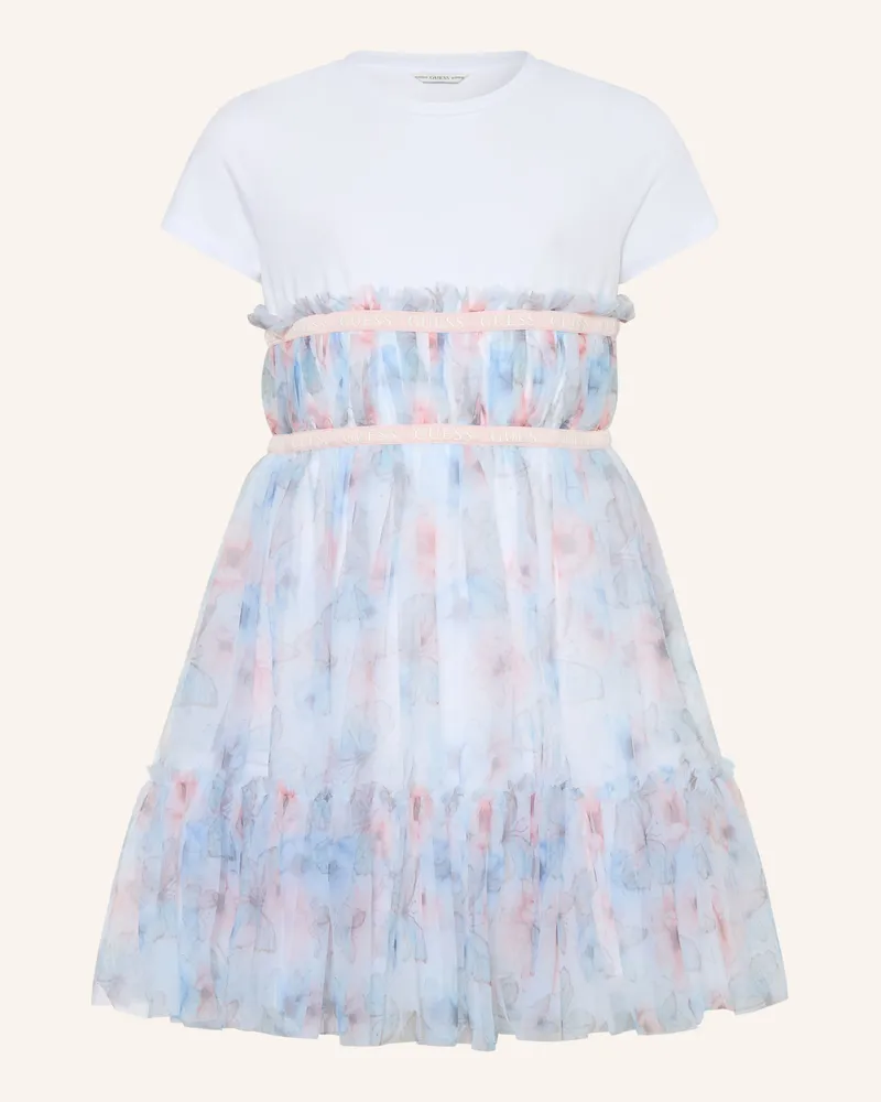 Guess Tüllkleid Im Materialmix blau Hellblau