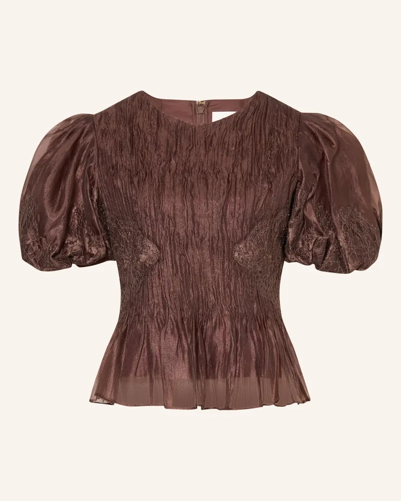Aje. Blusenshirt Ophelia Mit Spitze braun Dunkelbraun