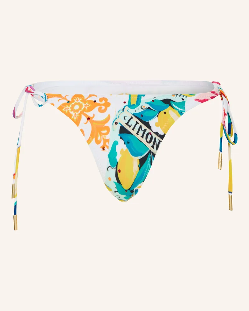 GOLDBERGH Triangel-Bikini-Hose Chiarina Mit Schmucksteinen weiss Creme