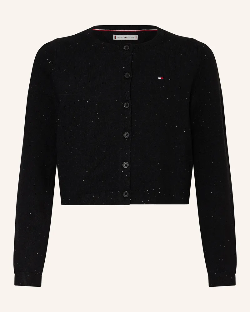 Tommy Hilfiger Strickjacke mit Pailletten Schwarz