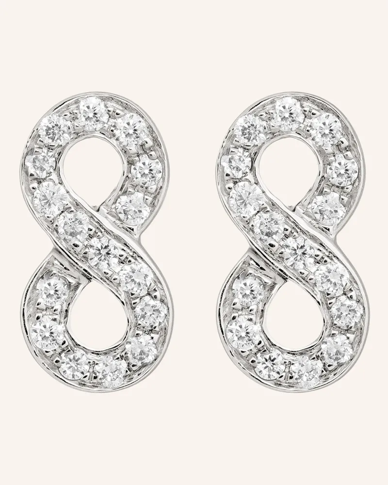 CADA Ohrstecker Tiny Infinity silber Weissgold