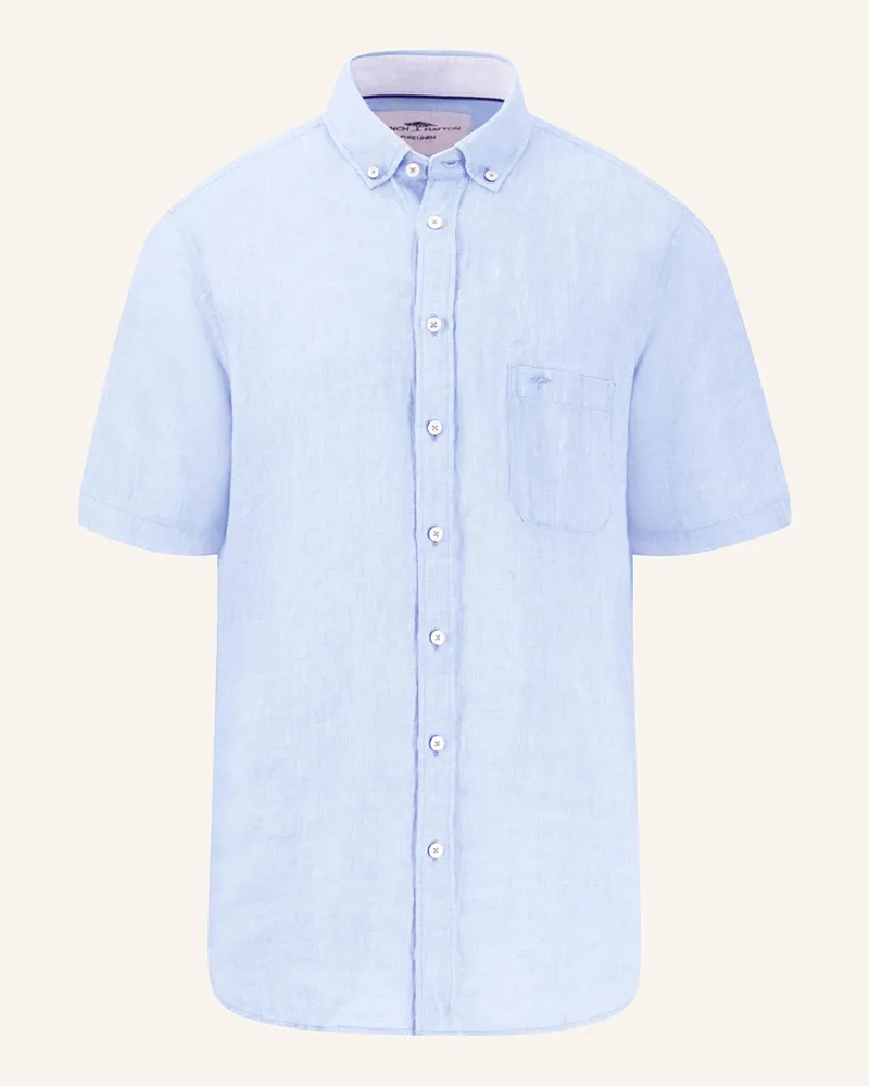 Fynch-Hatton Kurzarm-Hemd Regular Fit aus Leinen Hellblau