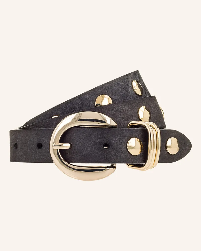 b.belt Ledergürtel Mit Nieten schwarz Schwarz