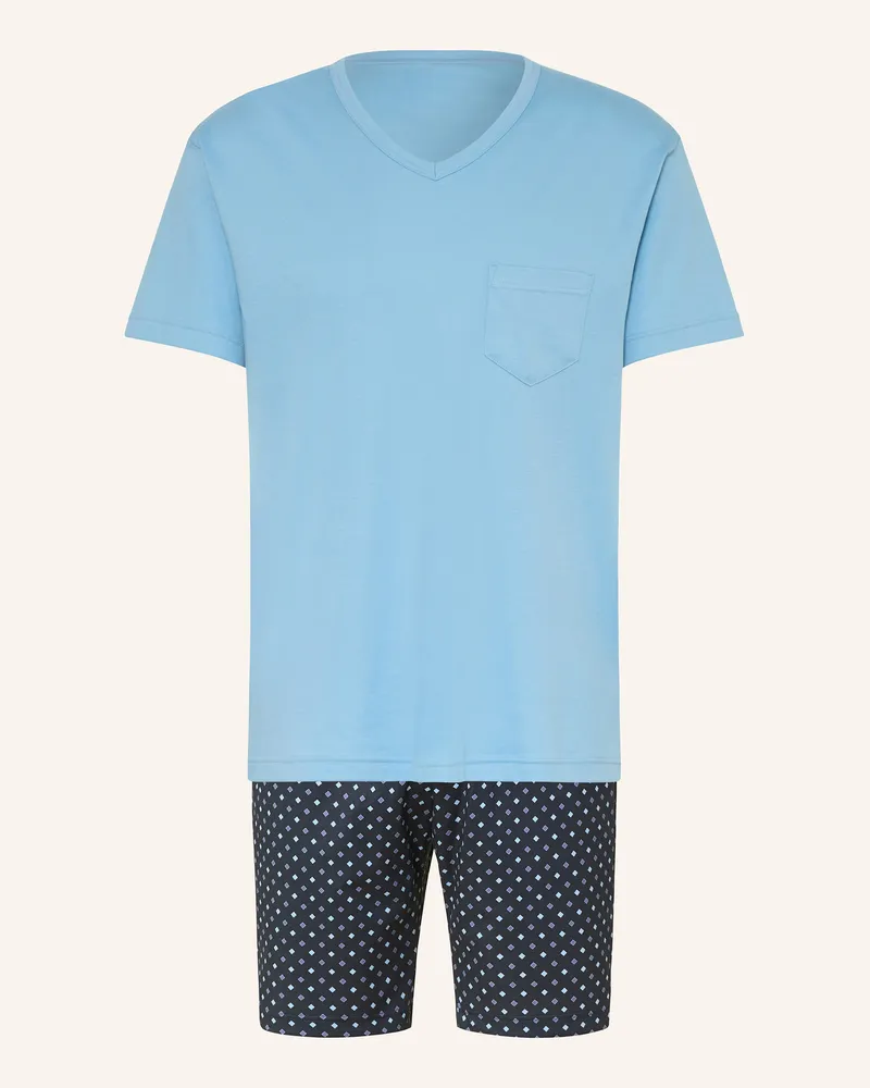 Calida Shorty-Schlafanzug Relax Streamline blau Dunkelblau
