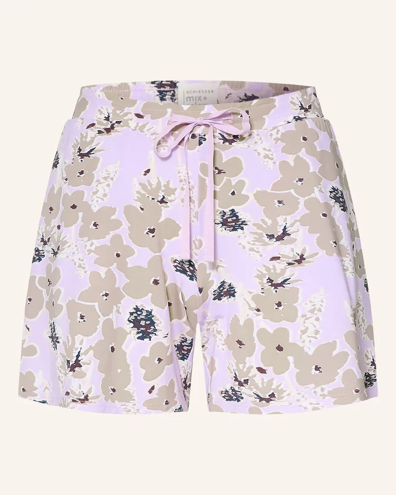 Schiesser Schlafshorts Mix+Relax rosa Helllila