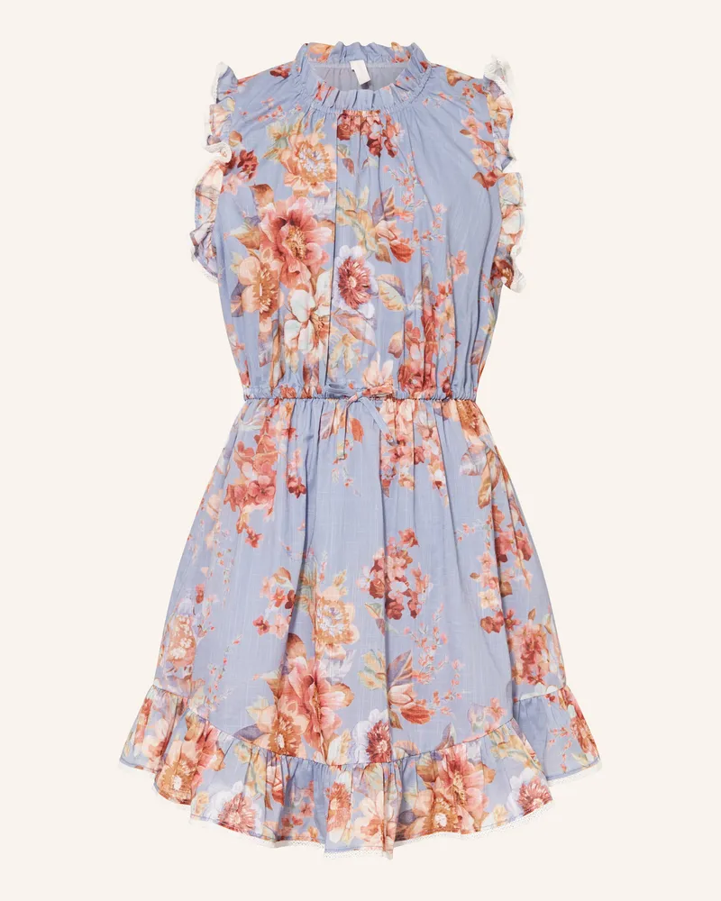 Zimmermann Kleid Mit Rüschen blau Hellblau