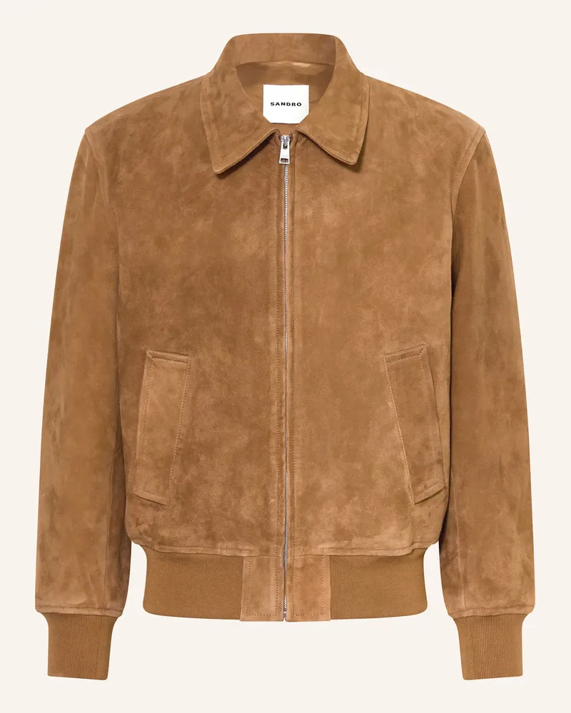 Sandro Lederjacke braun Cognac
