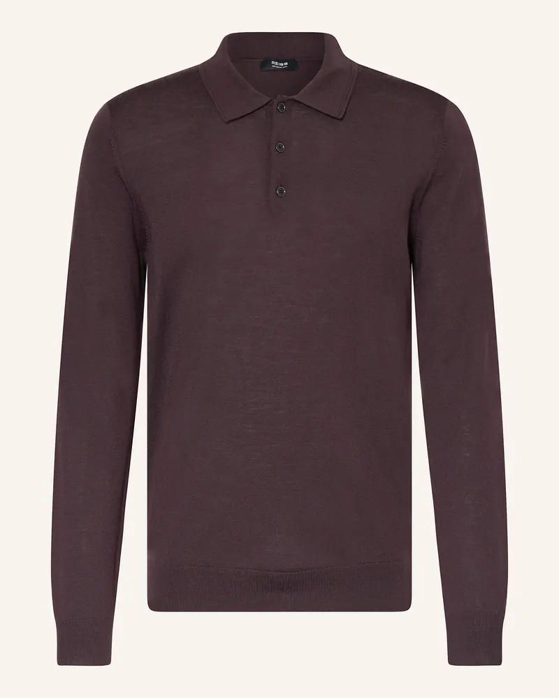 Reiss Strick-Poloshirt Trafford Aus Merinowolle rot Dunkelrot