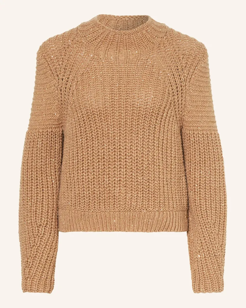 Marc Cain Pullover Mit Pailletten braun 623