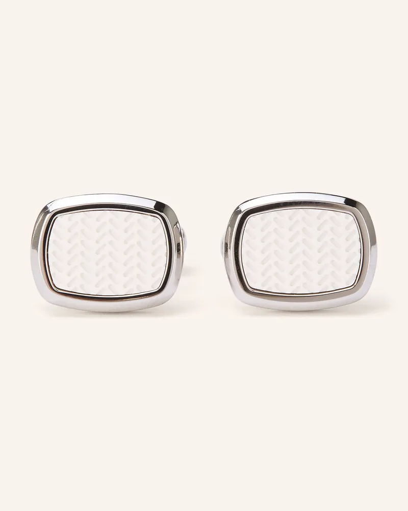 HUGO BOSS Manschettenknöpfe Casinginsert weiss Weiss