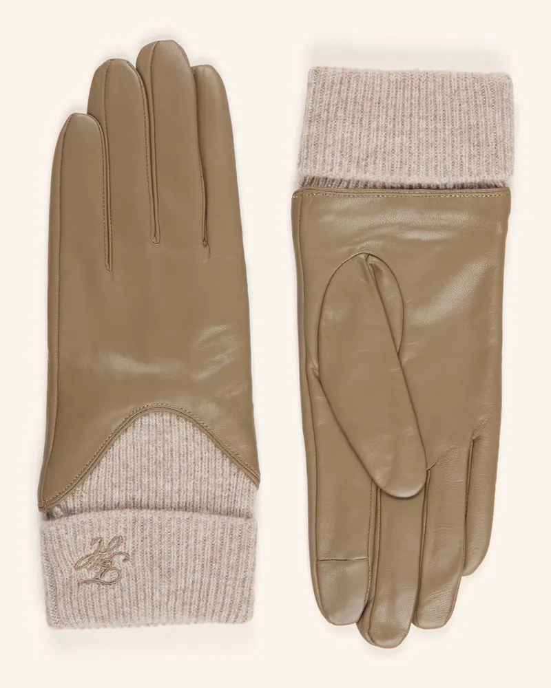 Tommy Hilfiger Lederhandschuhe beige Beige