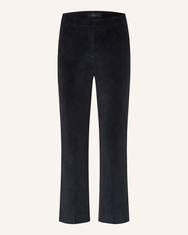 Max Mara 7/8-Hose MARRUCA aus Cord Dunkelblau