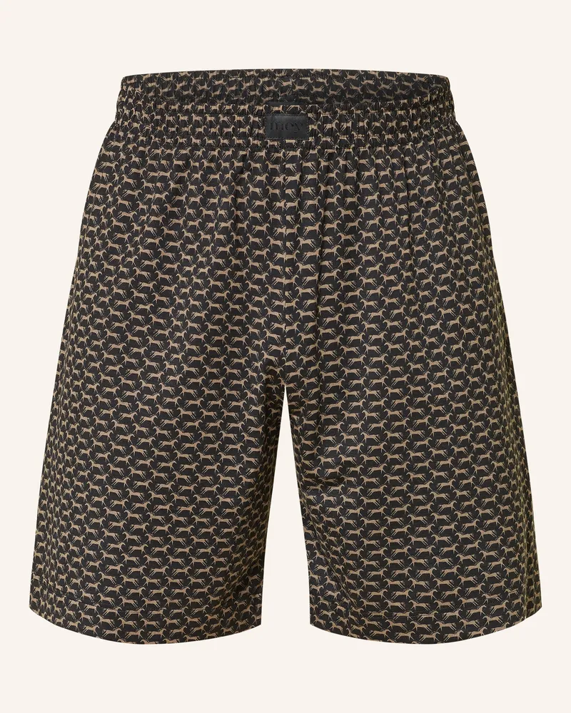 Mey Schlafshorts Serie Gallop Club schwarz Schwarz