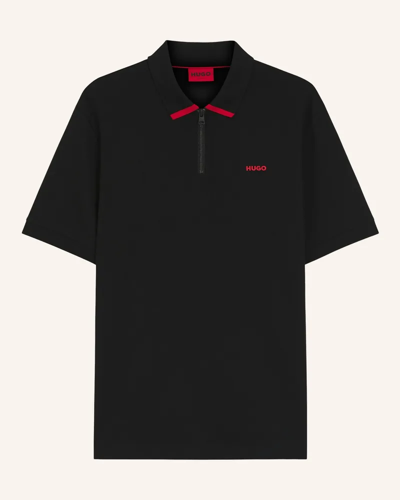 HUGO BOSS Jersey-Poloshirt DALOMINO Regular Fit Schwarz