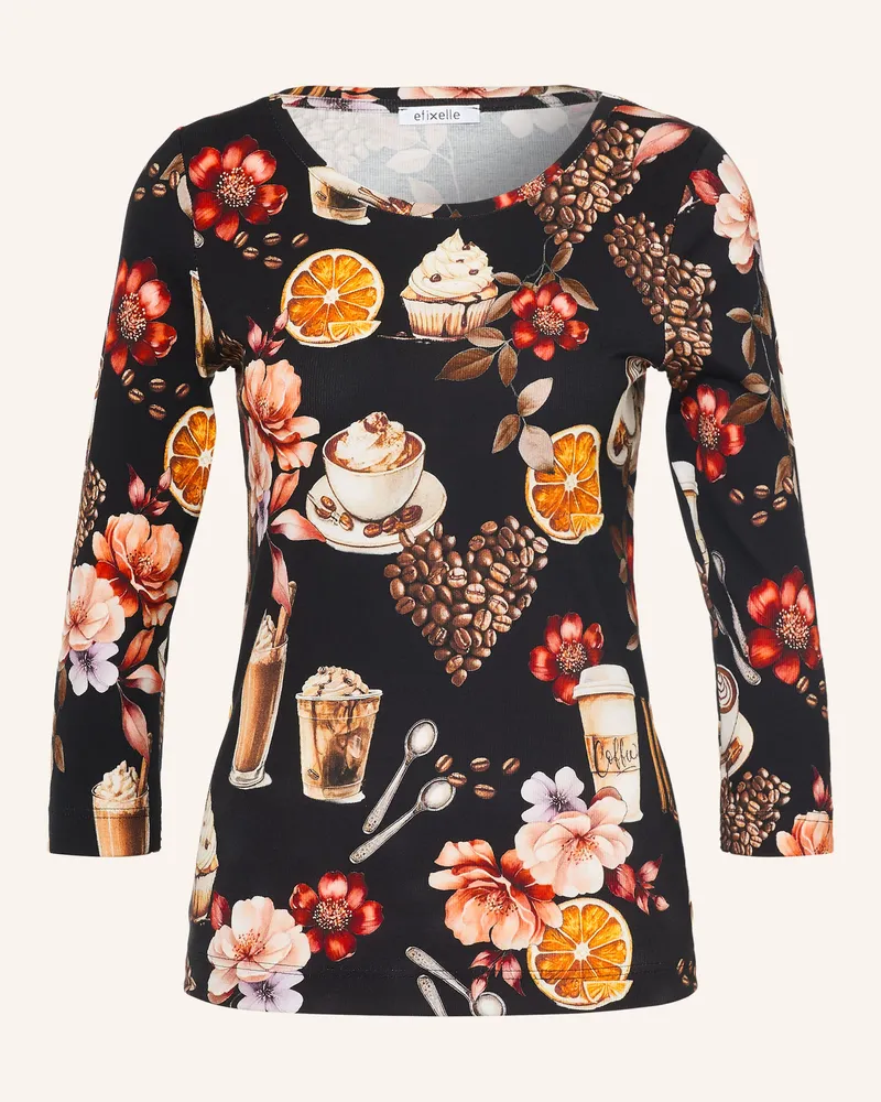 Efixelle Shirt Mit 3/4-Arm schwarz Schwarz