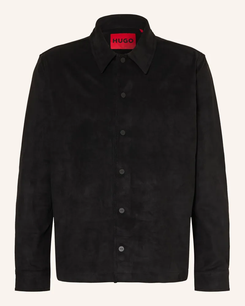 HUGO BOSS Overjacket Enaso In Lederoptik schwarz Schwarz
