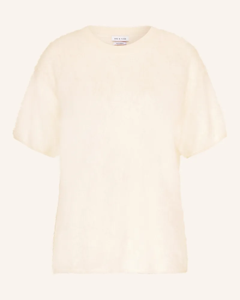 Mrs & HUGS Strickshirt Aus Cashmere gelb Ecru