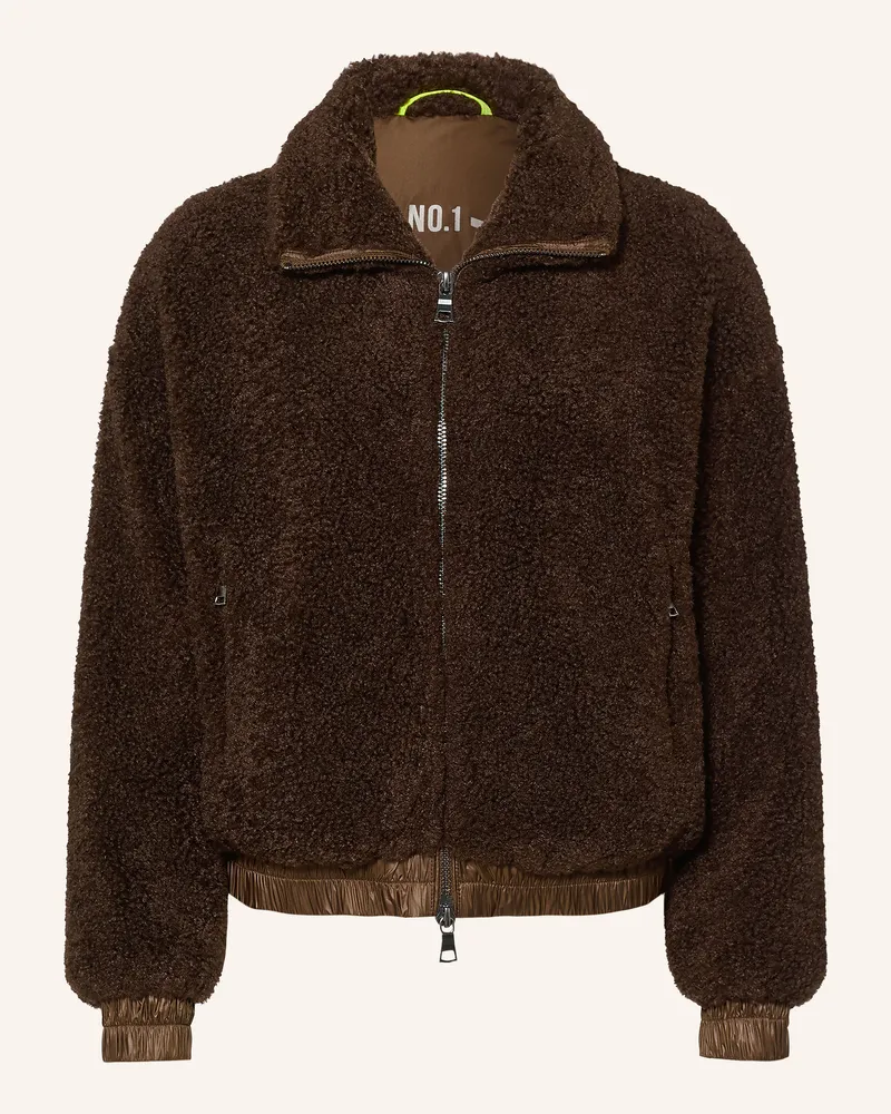 No. 1 Como Teddyfell-Jacke Taro braun Dunkelbraun